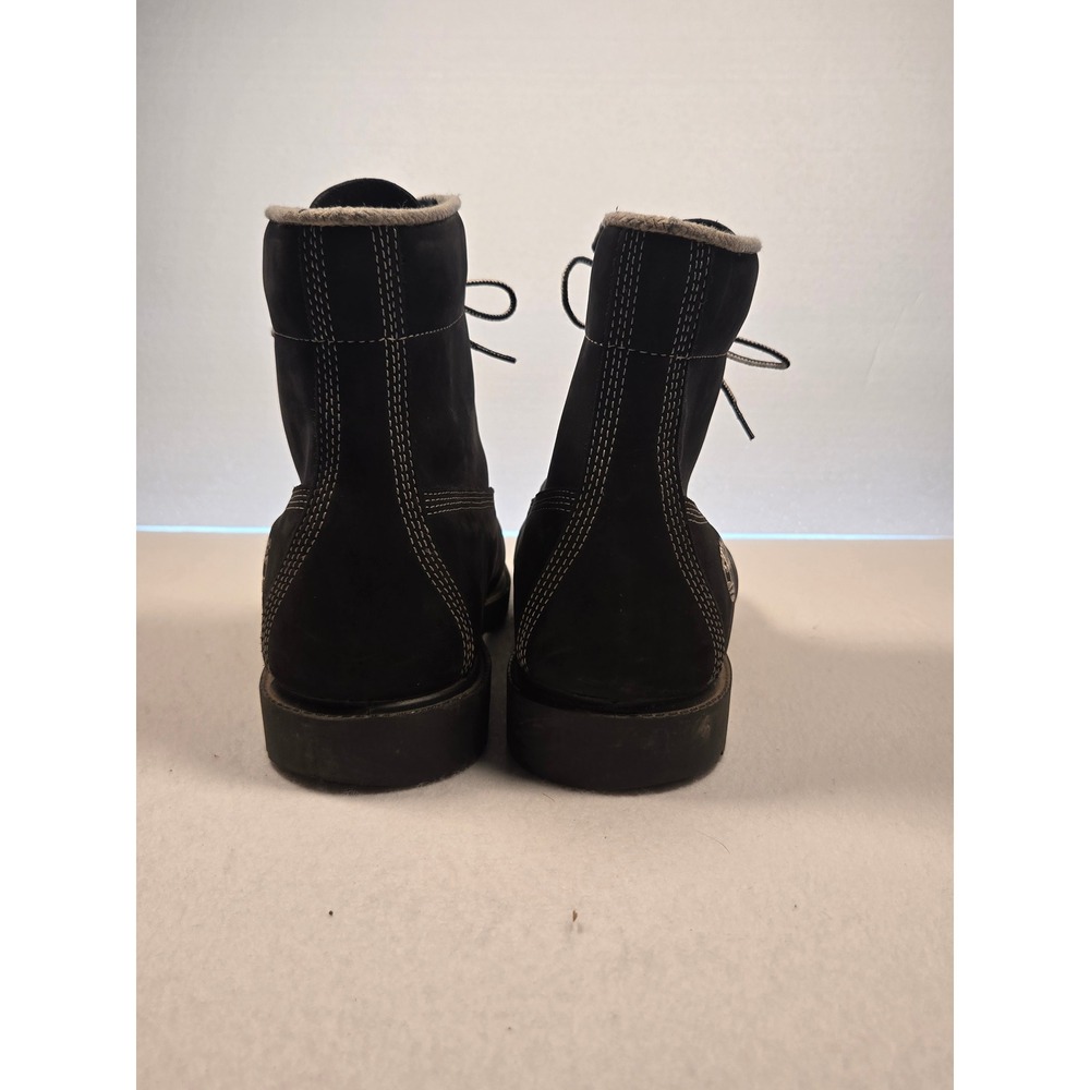 Timberland 6-Inch Premium Boots Size 12 Men Black Waterproof Nubuck Lug Sole - Picture 4 of 12